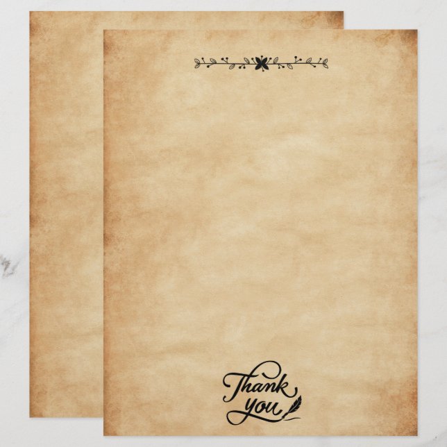 Vintage Thank You Creative Cool Custom Letterhead (Front/Back)