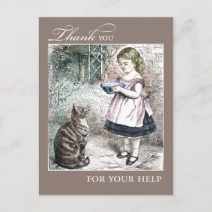 Vintage Thank You For Your Help Postcard