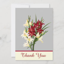 Vintage Thank You Gladiolus greeting card