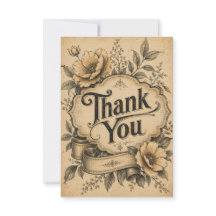 Vintage Thank You Greeting Card