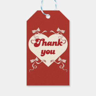 Vintage Thank You Heart – Retro Red Gift Tags