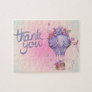 Vintage Thank You Hot Air Balloon Jigsaw Puzzle