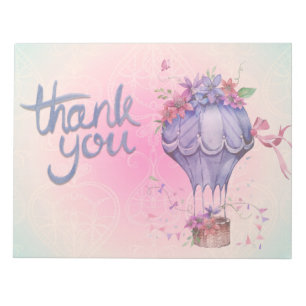 Vintage Thank You Hot Air Balloon Notepad