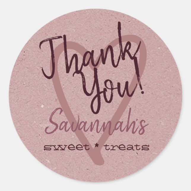 Vintage Thank You Labels Kitchen Lilac Kraft Paper (Front)