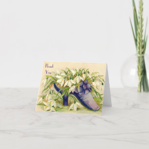 Vintage - Thank You - Lady's Shoe & Flowers, Card