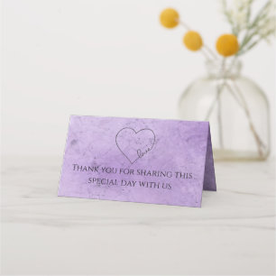 Vintage Thank You Purple Wedding Watercolor Place Card