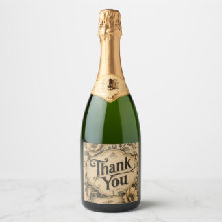 Vintage Thank You  Sparkling Wine Label