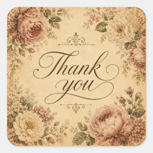 vintage thank you sticker