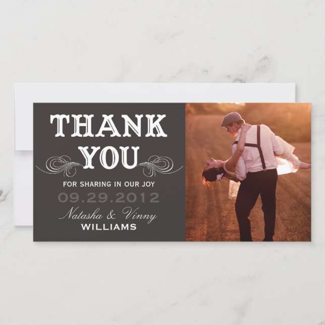 VINTAGE THANK YOU | WEDDING THANK YOU CARD (Front)