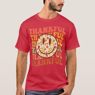 Vintage Thankful Retro Funny Fall Happy Thanksgivi T-Shirt