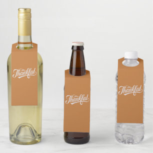 Vintage Thankful Thanksgiving Fall Gift Bottle Tag