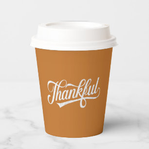 Vintage Thankful Thanksgiving Fall Gift Paper Cups
