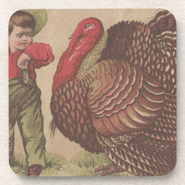 Vintage Thankgiving Turkey Coaster (Front)