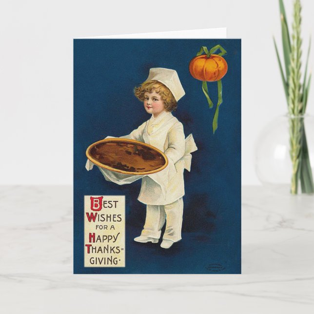 Vintage Thanksgiving Card, Ellen Clapsaddle Holiday Card (Front)