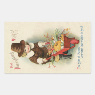 Vintage Thanksgiving Card Stickers