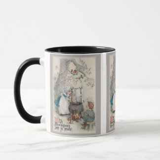 Vintage Thanksgiving Children Cooking Outside Mug