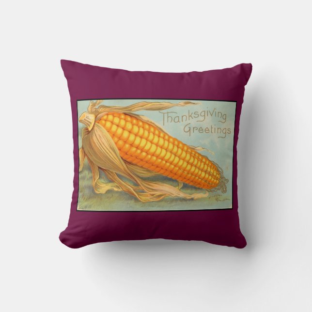 Vintage Thanksgiving Corn Husk Cushion (Front)