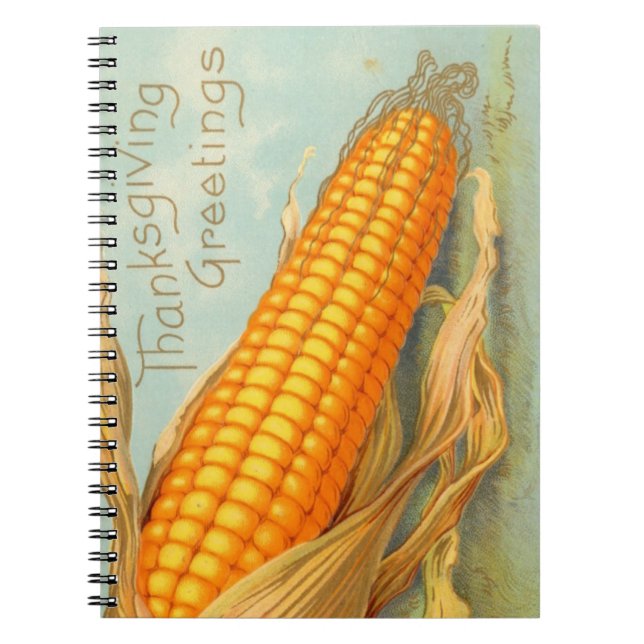 Vintage Thanksgiving Corn Husk Notebook (Front)