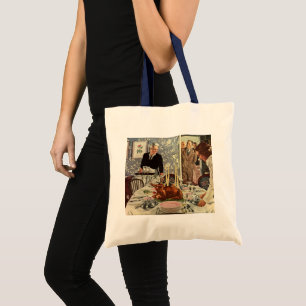 Vintage Thanksgiving Day Turkey Dinner with Family Tote Bag
