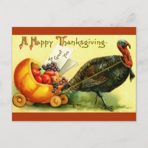 Vintage Thanksgiving Day Turkey Postcard