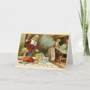 Vintage Thanksgiving Dinner Greeting Card