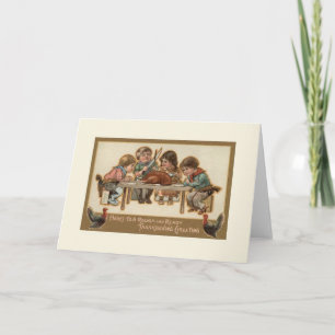 Vintage Thanksgiving Dinner Greeting Card