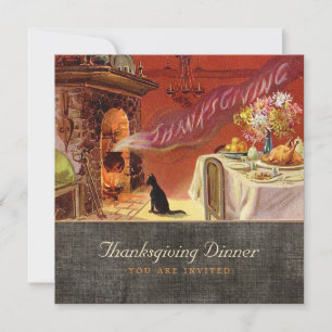 Vintage Thanksgiving Dinner Invitation