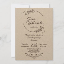 Vintage Thanksgiving Dinner Invitation 