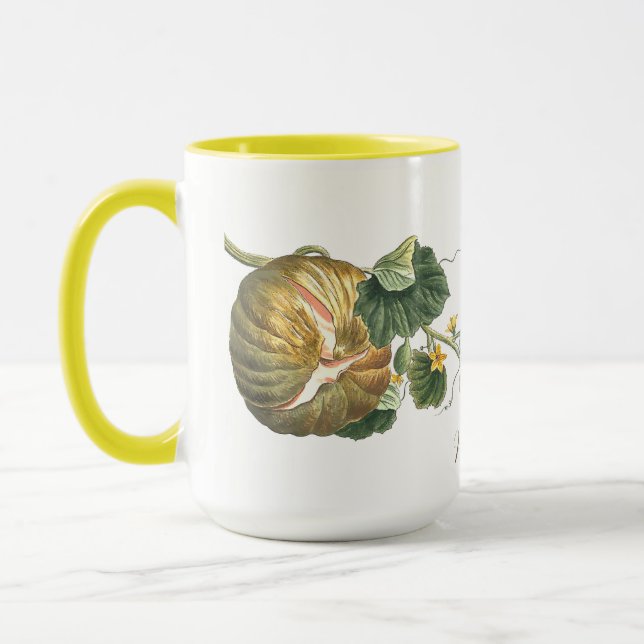 Vintage Thanksgiving Fall Autumn Pumpkin Template Mug (Left)