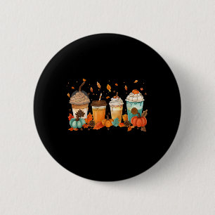 Vintage Thanksgiving Fall Pumpkin Spice Latte Coff 6 Cm Round Badge