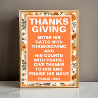 Vintage Thanksgiving Floral Wall Art Print