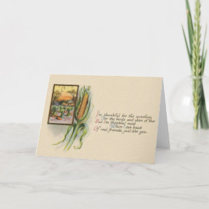Vintage Thanksgiving Friend Greeting Card