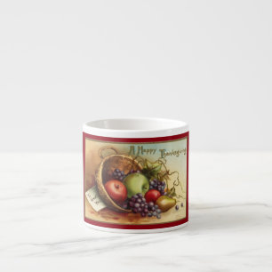 Vintage Thanksgiving Fruit Espresso Cup