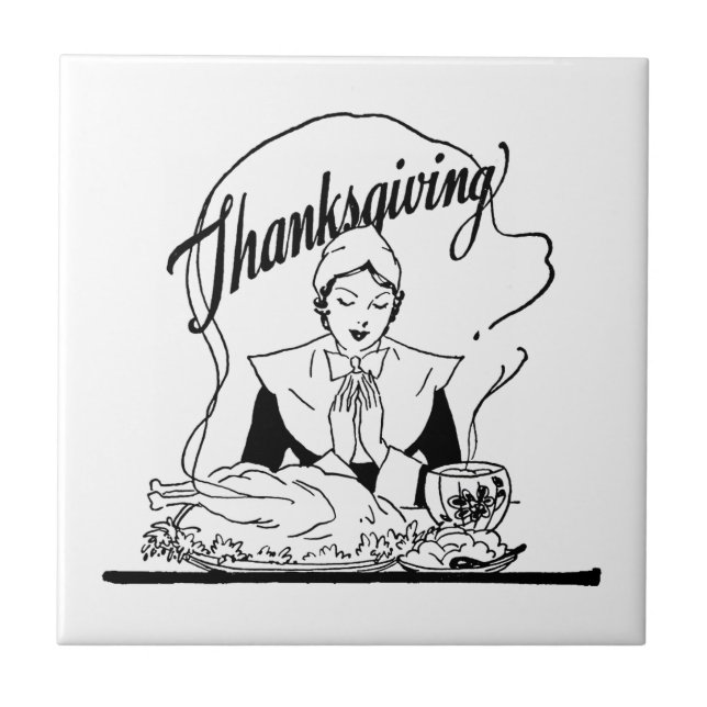 Vintage Thanksgiving Grace Tile (Front)