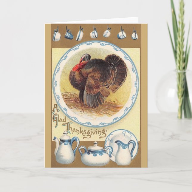 Vintage Thanksgiving Greeting Card (Front)