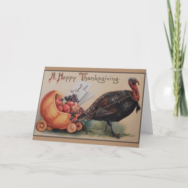 Vintage Thanksgiving Greeting Card (Front)