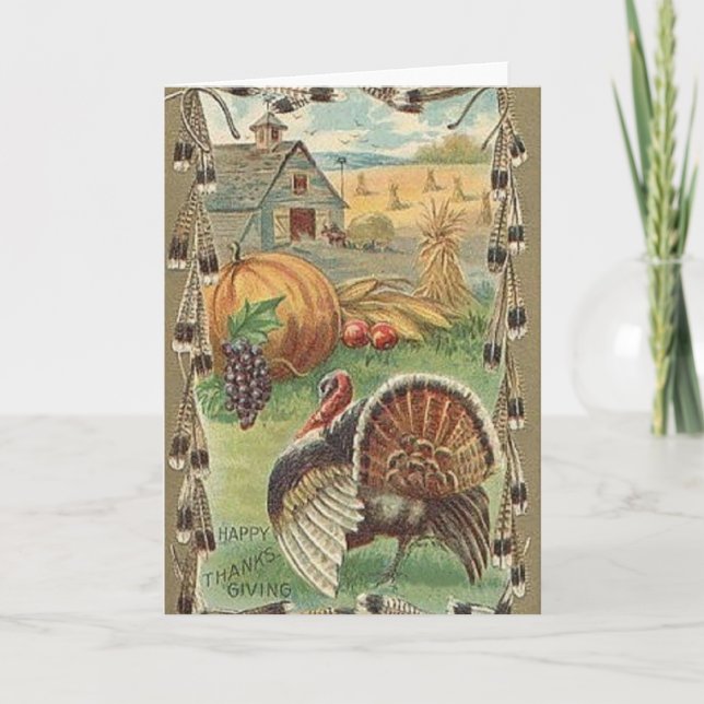 Vintage Thanksgiving Greeting Card (Front)