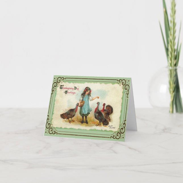 Vintage Thanksgiving Greeting Card (Front)