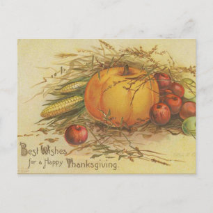 Vintage Thanksgiving greeting harvest produce Postcard