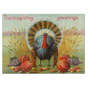 Vintage Thanksgiving Greetings Cutting Board