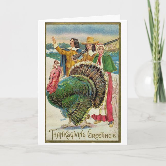 Vintage - Thanksgiving Greetings, Holiday Card (Front)
