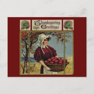 Vintage Thanksgiving Greetings Holiday Postcard
