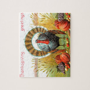 Vintage Thanksgiving Greetings Jigsaw Puzzle