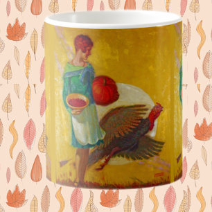 Vintage Thanksgiving Harvest Illustration Coffee Mug