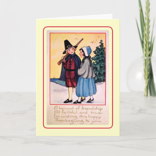 Vintage Thanksgiving Holiday Card (Front)
