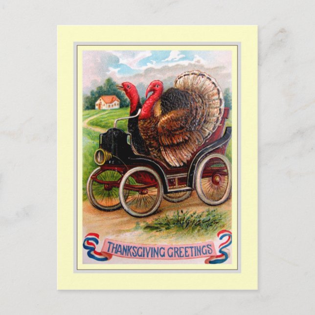 Vintage Thanksgiving Holiday Postcard (Front)