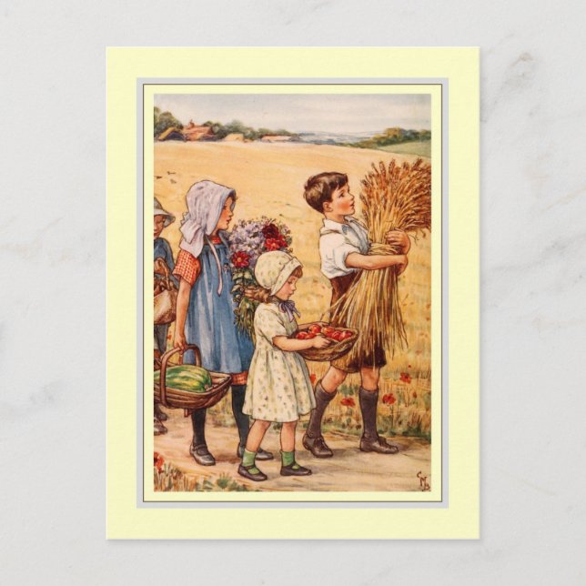 Vintage Thanksgiving Holiday Postcard (Front)