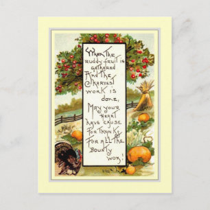 Vintage Thanksgiving Holiday Postcard