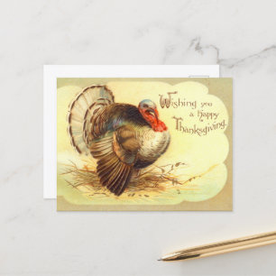 vintage Thanksgiving Holiday scene Postcard
