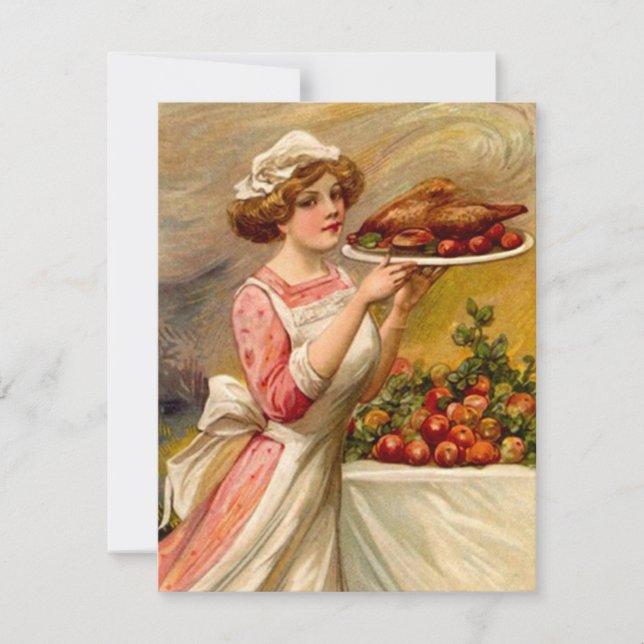 Vintage Thanksgiving Holidays Party INVITATIONS (Front)